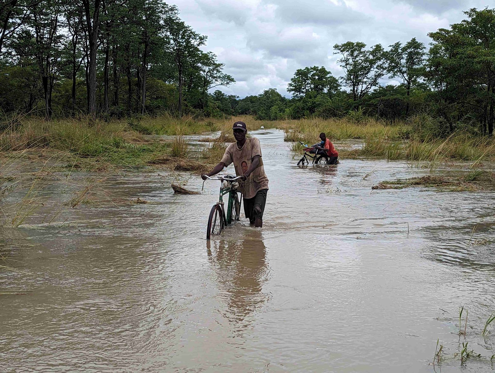 main road during the rainy season